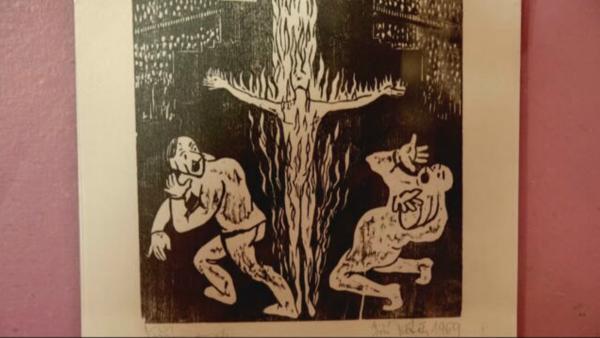 Bild 1 von 4: Karikatur Selbstverbrennung.