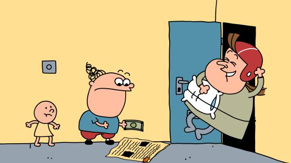 Bild 1 von 3: Hilda ist begeistert von den Neuigkeiten, die sie aus Trafalgars alter Zeitung erfährt.