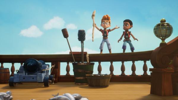 Bild 1 von 4: Alexander (l.) ist sich sicher, dass der Pirate Academy ein großes Unglück bevorsteht.