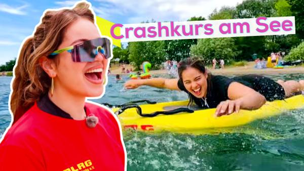 Bild 1 von 1: Sarah bekommt einen Crashkurs im Rettungsschwimmen.