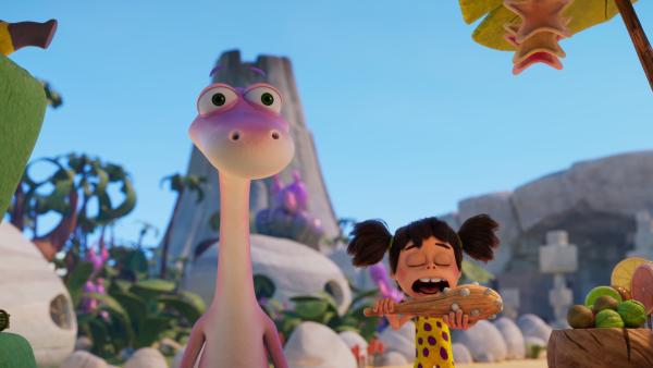 Bild 1 von 7: Wenn Lucy und Minus Drei nicht sofort etwas zu essen bekommen, beißt Lucy in ihre Keule.