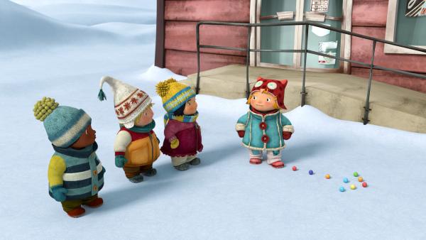 Bild 1 von 4: Bunte Kaugummis zeigen den Weg ins neue Spiel.