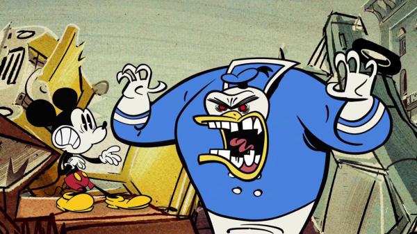 Bild 1 von 3: Micky bittet Professor Primus von Quack um Hilfe, Donalds Wutproblem zu lösen. Doch leider geht etwas schied und es entstehen zwei Donalds: ein, wie gewünscht, Fröhlicher und ein unendlich Wütender!