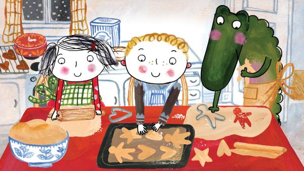 Bild 1 von 2: Beim Plätzchen backen kann man gut erzählen, vor allem über den Weihnachtsmann.