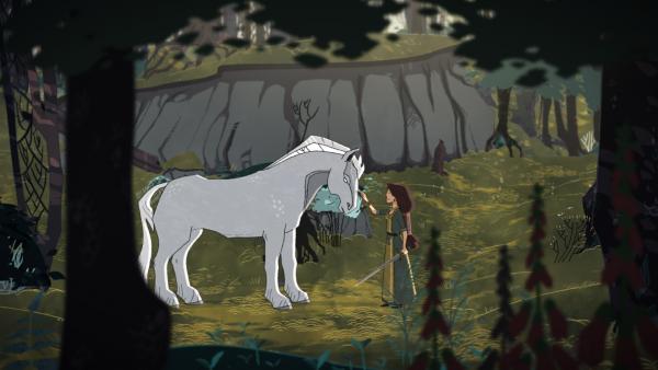 Bild 1 von 4: Das sagenumwobene Pferd Sleipnir hilft Cécile, ihre Tochter Hilda wiederzufinden.