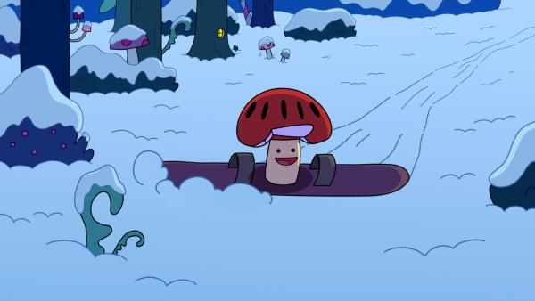 Bild 1 von 2: Eigentlich mag Tupfen keinen Schnee. Doch auf einem Snowboard kann er die weiße Pracht gut genießen.