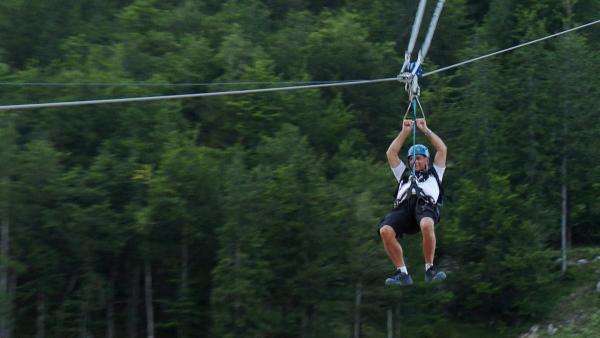 Bild 1 von 6: Im Bild: Zipline in Planica.