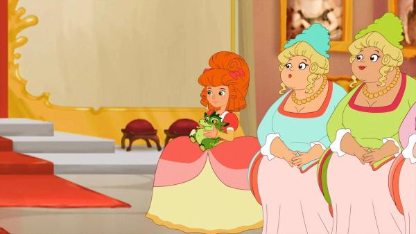 Bild 1 von 17: Im Bild: Lilli wartet mit 2 Zofen auf den König.