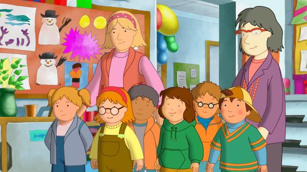 Bild 1 von 6: In der Schule werden die Kindergartenkinder zu einem Schnuppertag begrüßt.