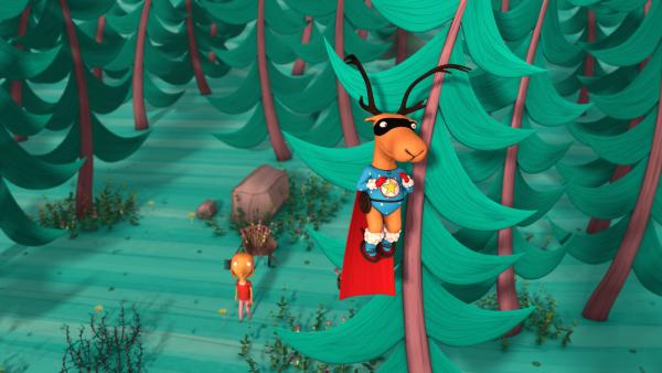 Bild 1 von 2: Super-Edgar versucht Gina in der Parallellwelt davon zu überzeugen, dass die beiden in Wirklichkeit ein Paar sind.
© NDR/France Télévisions Distribution - Honorarfreie Verwendung gemäß AGB im redaktionellen Zusammenhang mit genannter Sendung bei Nennung \