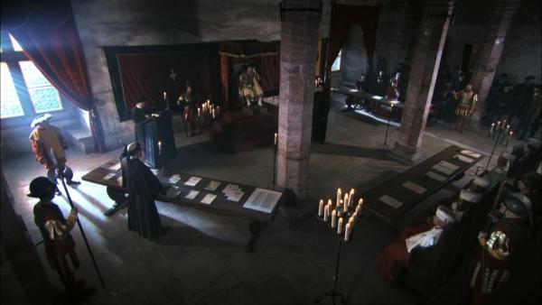 Bild 1 von 6: Luther (Darsteller unbekannt) vor dem Reichstag zu Worms 1521.