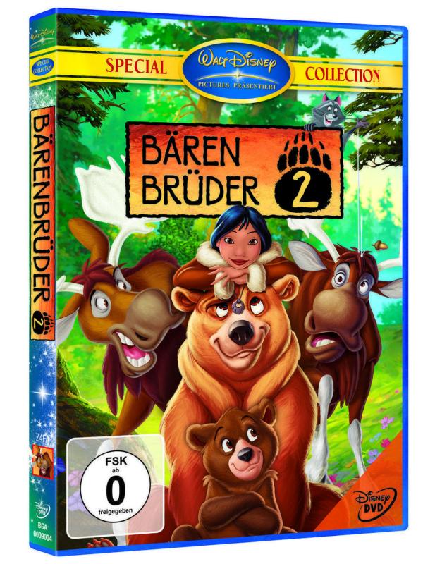Bild 1 von 3: Bärenbrüder 2 knüpft an die Geschichte des Films Bärenbrüder an. Kenai (gesprochen von Daniel Brühl) ist mittlerweile schon länger ein Grizzly; er und der Bär Koda sind unzertrennlich geworden. Als das Duo aus dem Winterschlaf erwacht, hat sich im Wald einiges verändert: Überall blühen Blumen, es weht ein lauer Wind und die anderen Waldbewohner geben sich ganz ihren Frühlingsgefühlen hin. Sogar die tollpatschigen Elche Benny und Björn versuchen, zwei hübschen Elchdamen zu imponieren. Eines Tages trifft Kenai auf das Menschenmädchen Nita, seine Freundin aus Kindertagen. Obwohl Koda eifersüchtig ist, brechen die drei gemeinsam zu einer aufregenden Reise auf, in deren Verlauf Kenai vor die schwerste Entscheidung seines Lebens gestellt wirdâ?¦