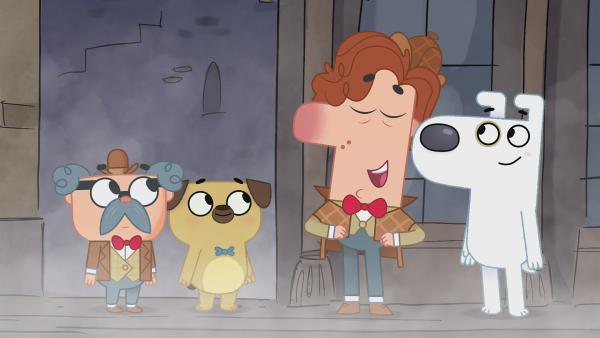 Bild 1 von 4: Endlich haben sich Dog, Puck, Dr. Watson und Holmes gefunden. Aber wo ist der Hut?