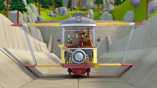 Bild 1 von 4: Dank des Flugmodus ihrer Bahn kommen die Tiere noch rechtzeitig in den Zoo.