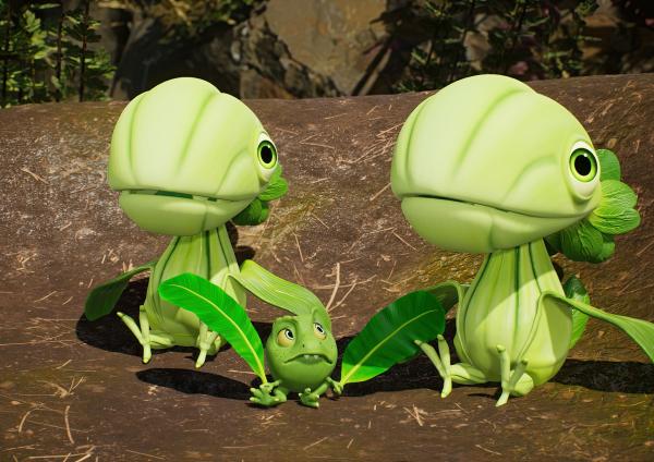 Bild 1 von 3: Minzi ist aus Versehen im Nest einer Pakchoidactylus-Familie gelandet.