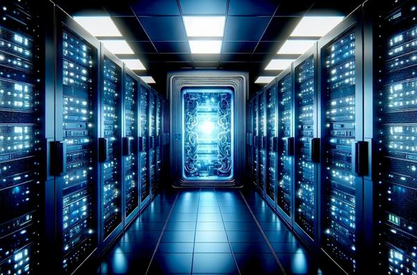 Bild 1 von 3: Ein Internet-Serverraum: Künstliche Intelligenz birgt Risiken für die Demokratie, die nationale Sicherheit und die gesamte menschliche Existenz.