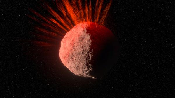 Bild 1 von 2: Der Asteroid Bennu hat den Asteroidengürtel verlassen und nähert sich bei jedem Sonnenumlauf unserem Zentralgestirn. Er könnte eines Tages der Erde bedrohlich nahekommen.