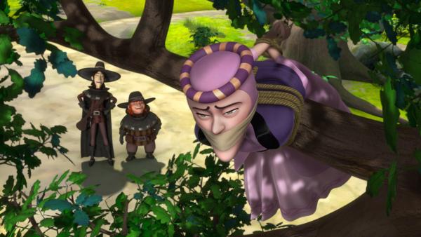 Bild 1 von 9: Die zwei Diebe haben Marians Hofdame Rohesia entführt.