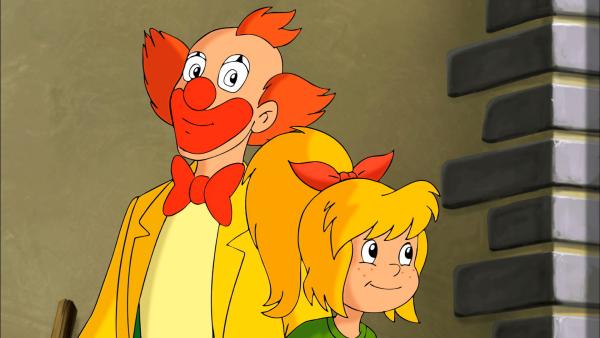 Bild 1 von 11: Bibi und Clown Bernardo überlegen, wem sie als nächstes einen Streich spielen können.
