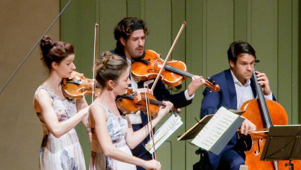 Bild 1 von 14: Im Bild: Aris Quartett, Markus-Sittikus- Saal, Hohenems. Kammerkonzert Schubertiade, Mai 2025.