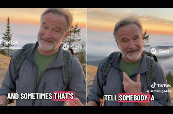 Bild 1 von 1: Der 2014 verstorbene Robin Williams taucht heute in mit Künstlicher Intelligenz erstellten Videos wieder auf: ein neuer Trend, der die heikle Frage nach einer digitalen Unsterblichkeit stellt.