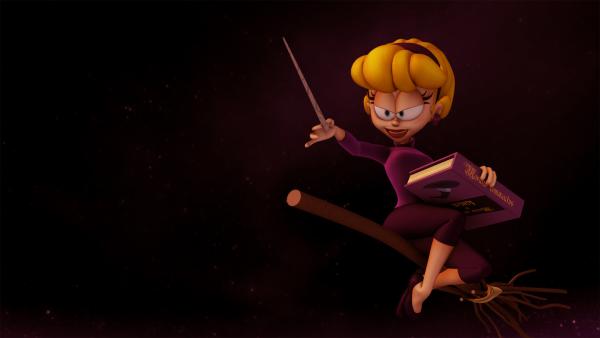 Bild 1 von 2: Winona, die Hexe in Garfields Nachbarschaft, verliebt sich in Doc Boy und will ihn zwingen, ihr Bräutigam zu werden.