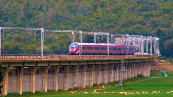 Bild 1 von 3: Für die 567 Kilometer lange Strecke von Mailand nach Rom benötigt der Schnellzug dreieinhalb Stunden.