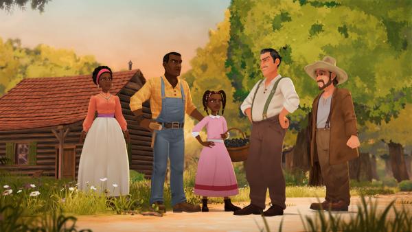 Bild 1 von 3: Saloon-Besitzer Floyd behauptet, das Land zu besitzen, auf dem das Haus von Jennys Eltern steht. Nun sollen sie wegziehen.