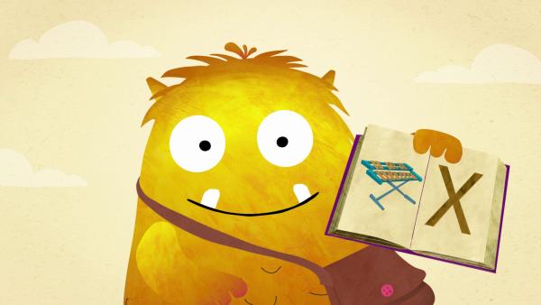 Bild 1 von 2: Nitsos Hausaufgabe ist das X. X wie Xylophon.