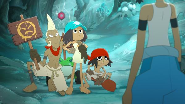 Bild 1 von 6: Mouse (Mitte) bietet Corto (rechts) die Stirn und verteidigt Team Pirates: Shark (mit Schild) und Ed.
