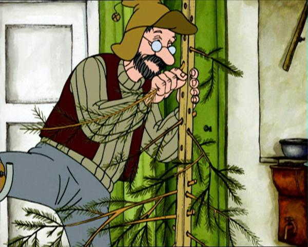 Bild 1 von 12: Pettersson bastelt einen Weihnachtsbaum.