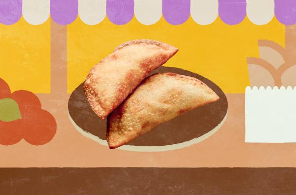 Bild 1 von 2: Diese köstlichen Teigtaschen werden auf Märkten und Straßenfesten in Brasilien verkauft und symbolisieren das Zusammentreffen der japanischen und brasilianischen Küche.