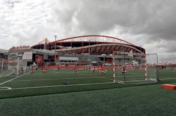 Bild 1 von 3: Im Lissabonner Stadtteil Benfica ist der Fußball zu Hause. Wenn gespielt wird, setzt sich eine Gruppe von Fans in roten Trikots in Bewegung.