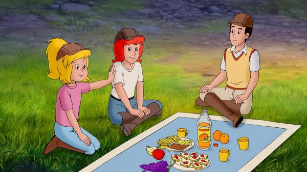 Bild 1 von 4: Im Bild: Bibi und Tina schmieden mit Alex einen Plan.