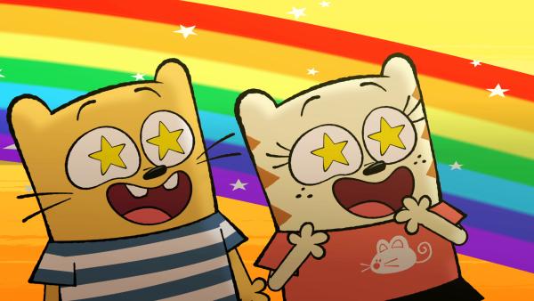 Bild 1 von 4: Ollie und Moon sehen Sterne.