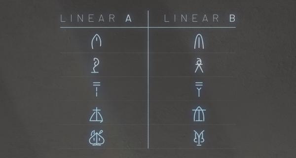 Bild 1 von 2: Die Archäologen entdecken zwei verwandte, aber unterschiedliche Schriften, die sie Linearschrift A und B nennen. Doch handelt es sich um verschiedene oder dieselbe Sprache?