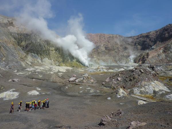 Bild 1 von 4: White Island ist ein sehr aktiver Vulkan am Rande des Feuerrings, vor der Ostküste Neuseelands.
