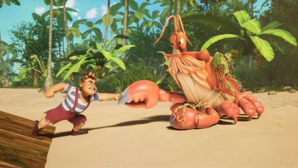 Bild 1 von 6: Selbst der starke Conan hat keine Chance im Kampf gegen den Krabbenkönig.