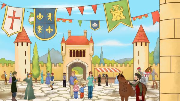 Bild 1 von 7: Conni ist erstaunt darüber, was auf der Burg alles los ist.