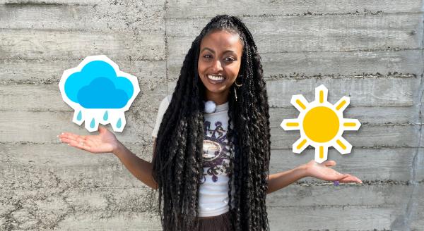 Bild 1 von 3: Sonne oder Regen? Luam will wissen, wie man das Wetter vorhersagt.
