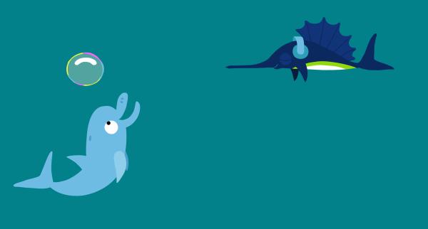 Bild 1 von 7: Der Delphin spielt selbstvergessen mit seiner schönen Blase.