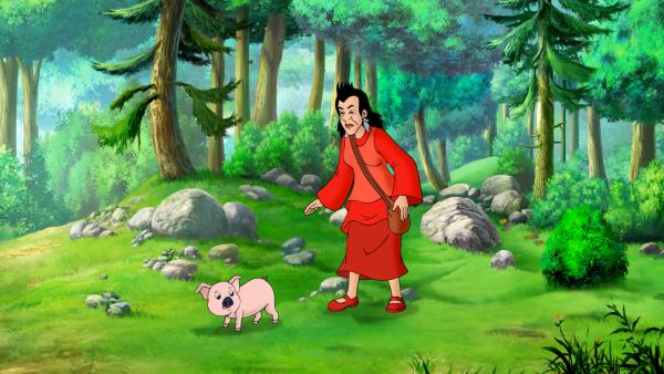 Bild 1 von 11: Malicia ist enttäuscht. Das gestohlene Schwein findet allein keine Runzelwurzeln.