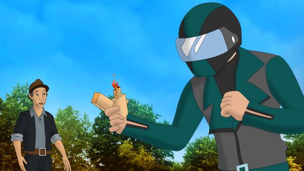 Bild 1 von 3: Entsetzt beobachtet Bauer Weindl wie das Phantom im Begriff ist seine Existenz zu zerstören!