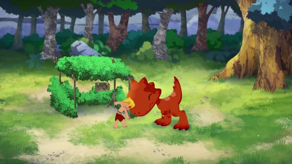 Bild 1 von 4: Tib will seinen Freund nicht verlassen. Er versteckt sich mit Tumtum im Wald und baut sich ein eigenes Lager.