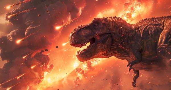 Bild 1 von 6: Dinosaurier beherrschten einst die Erde - bis der Einschlag eines Asteroiden vor rund 66 Millionen Jahren für ihr Aussterben sorgte.