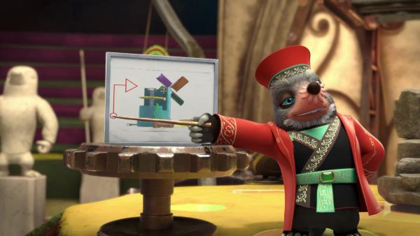 Bild 1 von 3: Auch der mystische Mull will beim Erfinderwettbewerb den ersten Preis gewinnen.© ZDF/Two Daughters Entertainment Ltd 2022 - Honorarfreie Verwendung gemäß AGB im engen inhaltlichen redaktionellen Zusammenhang mit genannter Sendung bei Nennung \