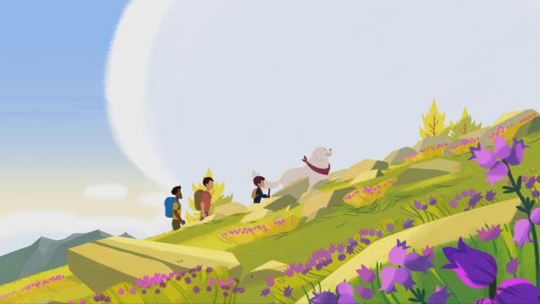 Bild 1 von 5: Sebastian übt schon mal, wie es als Bergführer ist.