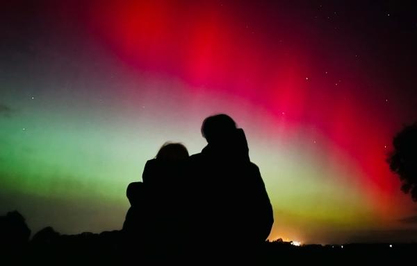 Bild 1 von 7: Polarlichter nördlich von Leipzig.