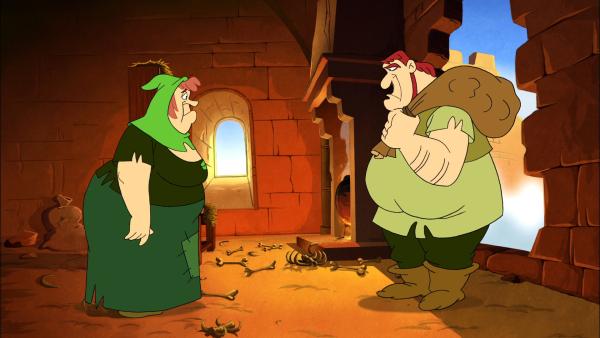 Bild 1 von 5: Zwei menschenfressende Riesen über den Wolken