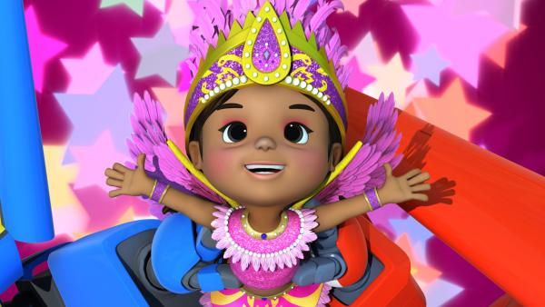 Bild 1 von 4: Camila tanzt in der großen Parade mit.
© KiKA/FunnyFlux/QianQi/EBS/CJ E&M - Honorarfreie Verwendung gemäß AGB im redaktionellen Zusammenhang mit genannter Sendung bei Nennung \